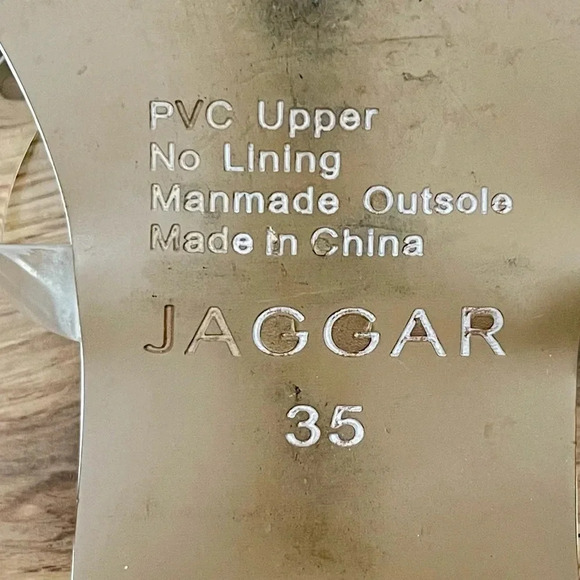 JAGGAR Perspex Clear PVC Square Toe Strappy Sandals Size 35 - Picture 6 of 6